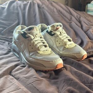 Nike Air Max Cream and Orange Sneakers